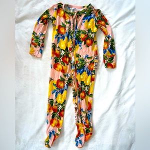 Posh Peanut Lexi ruffled one-piece pajamas